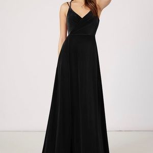 Azazie Hapa Velvet Dress in black